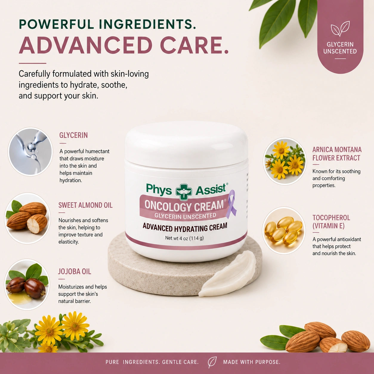 Crème oncologique à la glycérine sans parfum