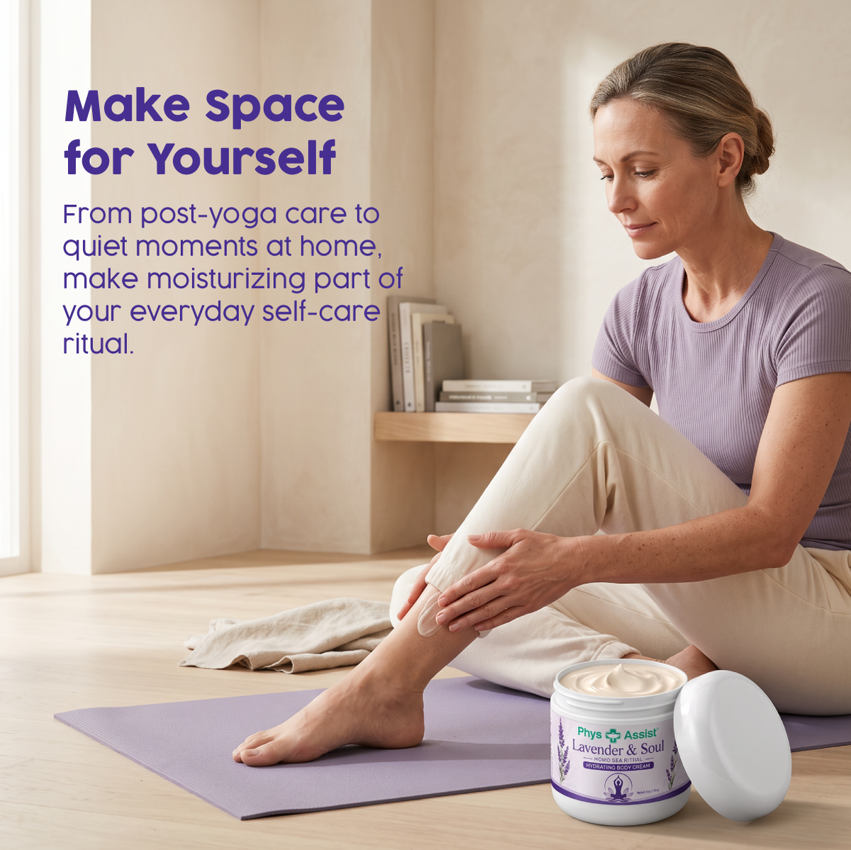 PhysAssist Lavender & Soul Body Cream – Moisturizing Care for Your Evening Ritual – 6 oz