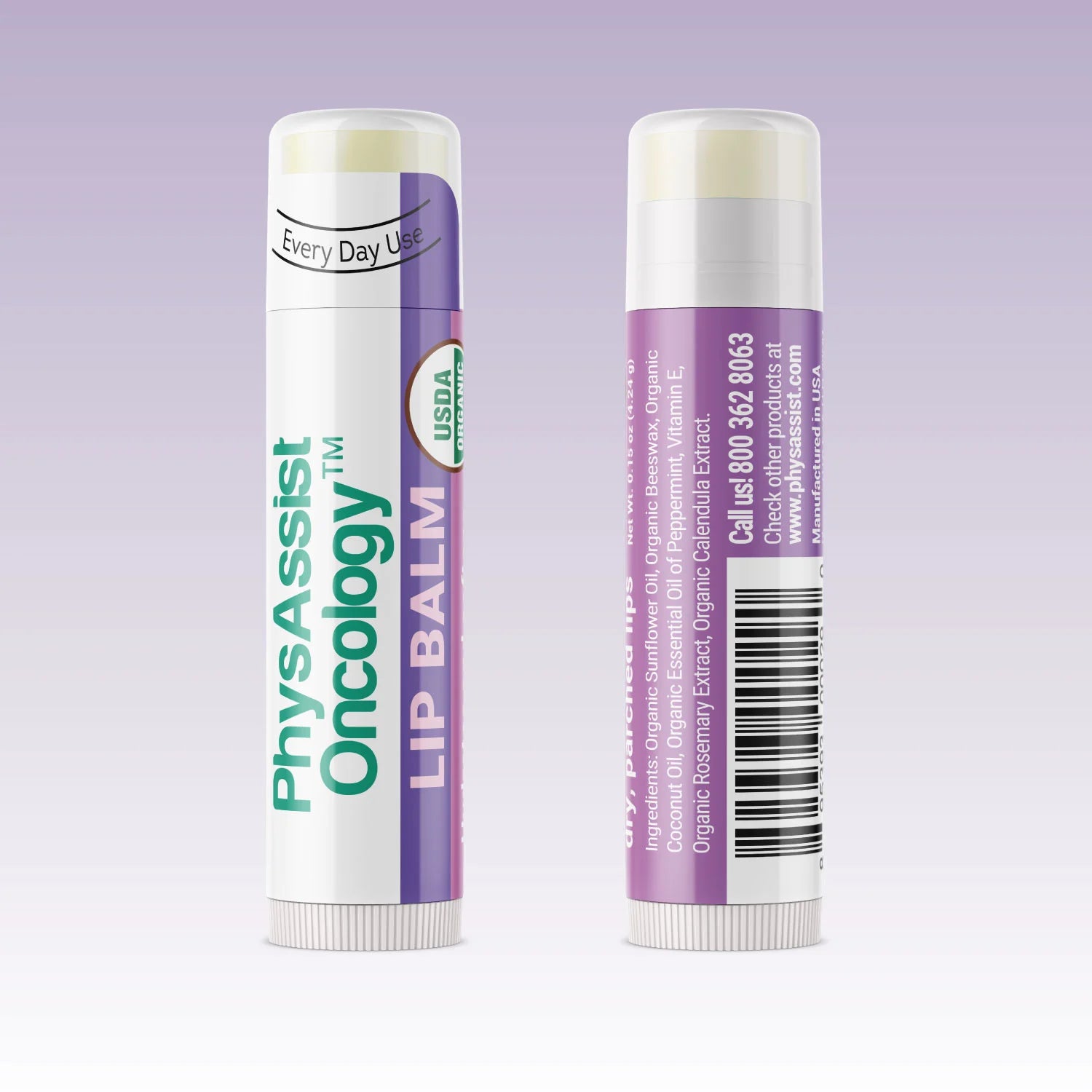 Baume à lèvres oncologique PhysAssist - Lot de 3