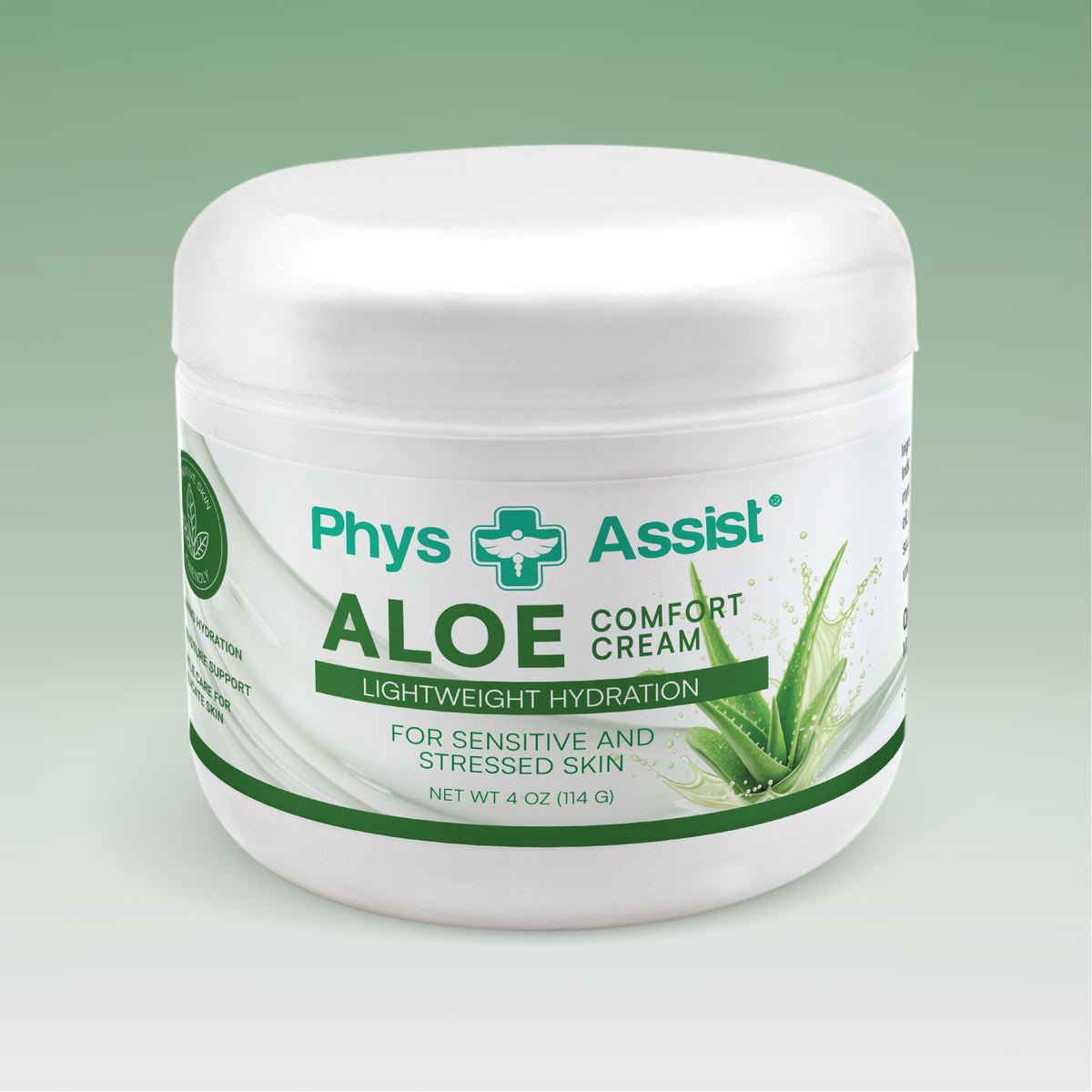 PhysAssist Aloe Cream – Face & Body Moisturizer for Dry, Sensitive-Feeling Skin – 4 oz Jar