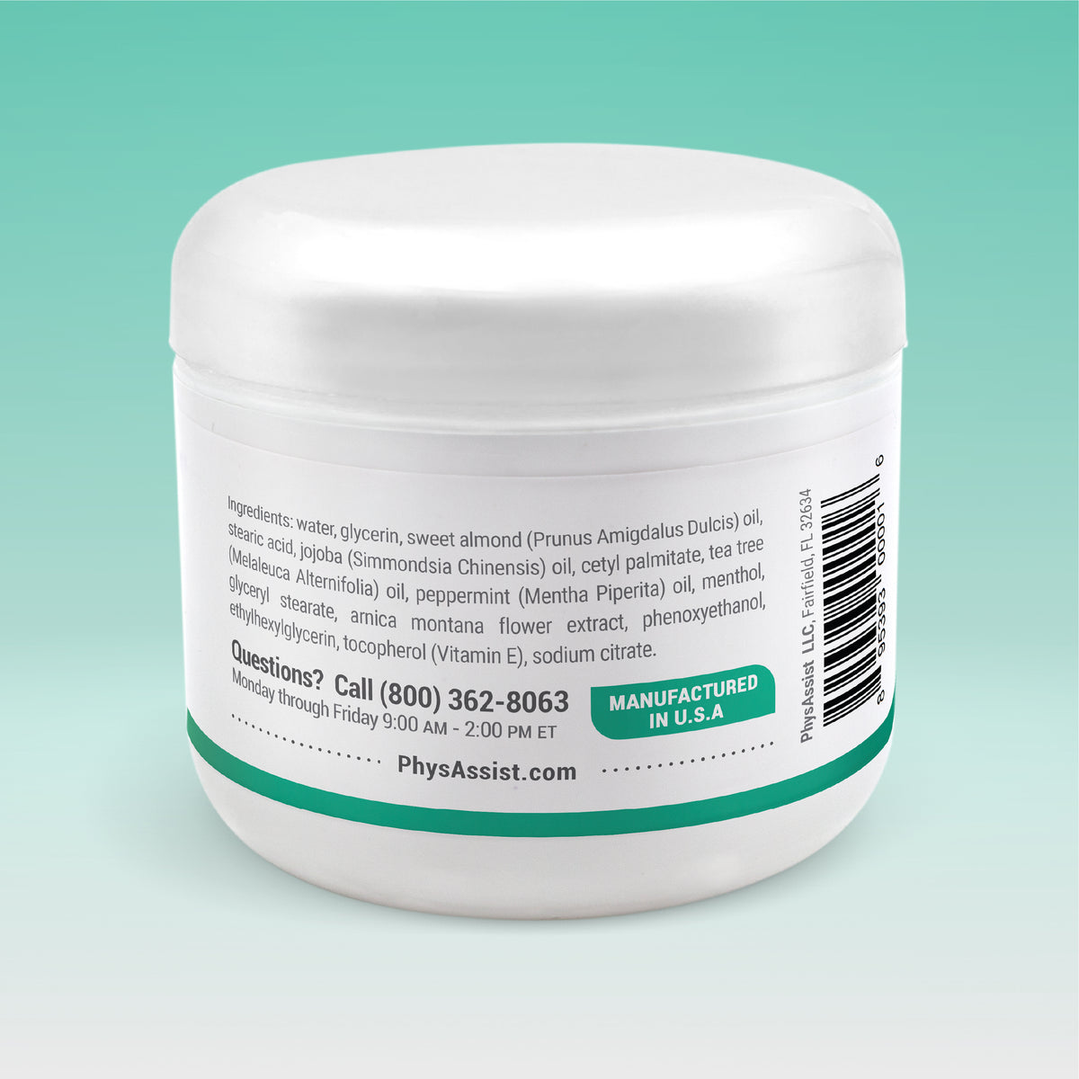 PhysAssist Tea Tree Foot Cream – Refreshing Hydration for Dry Feet & Legs – 4 oz Jar