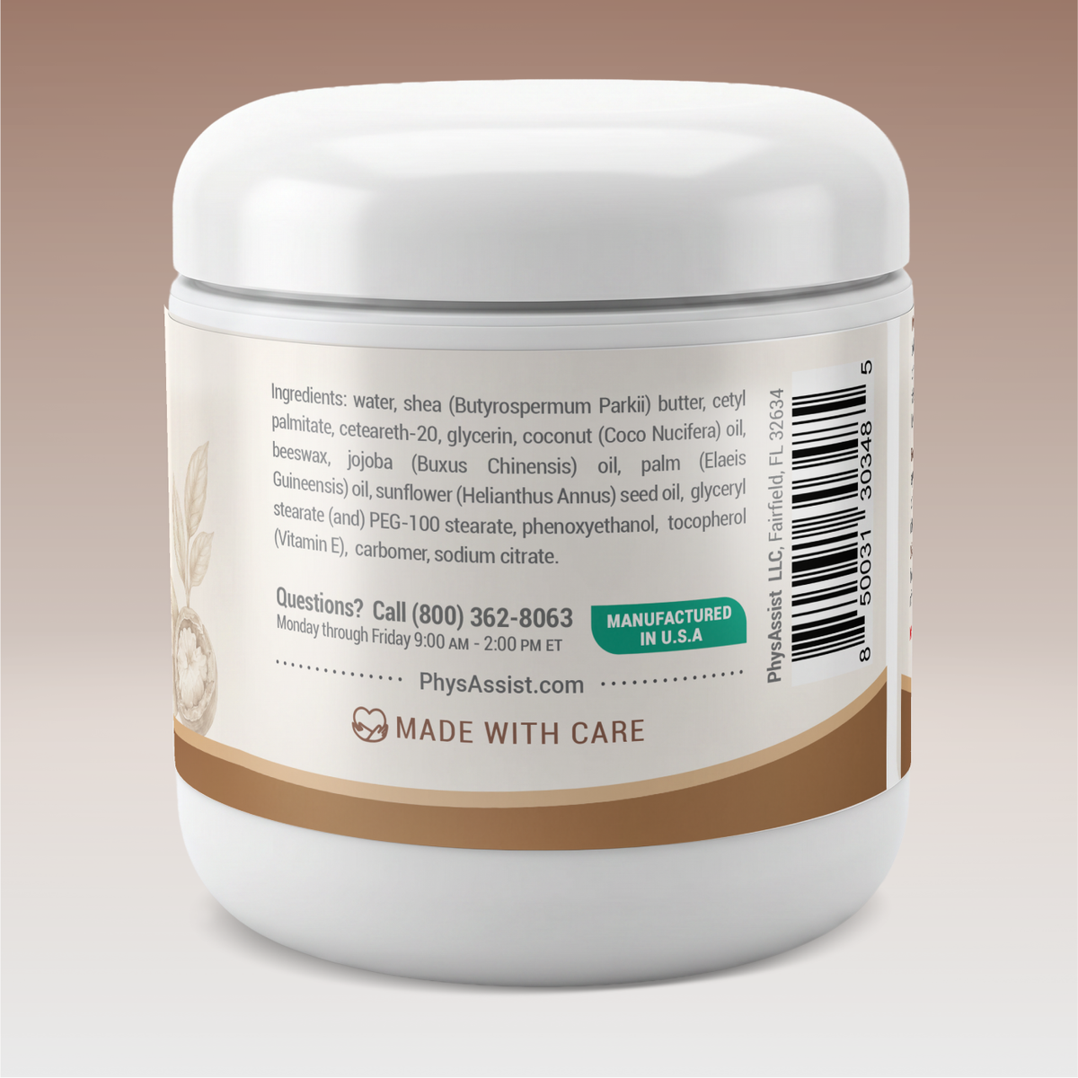 PhysAssist Mindful Body Cream – Nourishing Moisture for Dry Skin – 6 oz