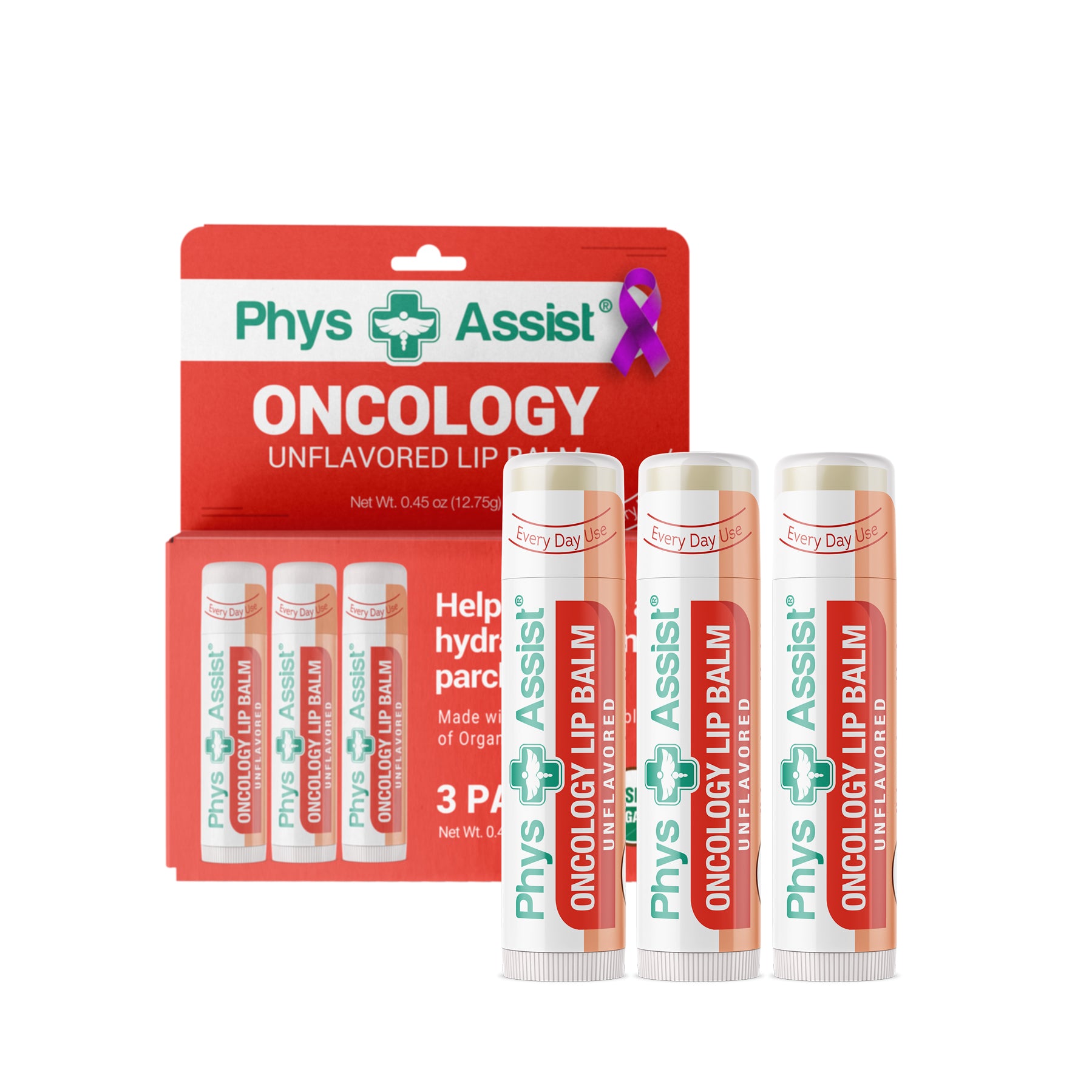 PhysAssist Oncology Unflavored Lip Balm