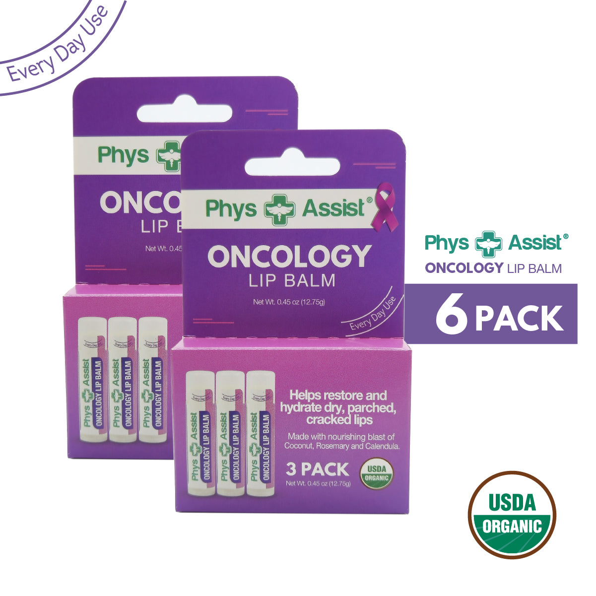 PhysAssist Oncology Lip Balm - 6 Pack