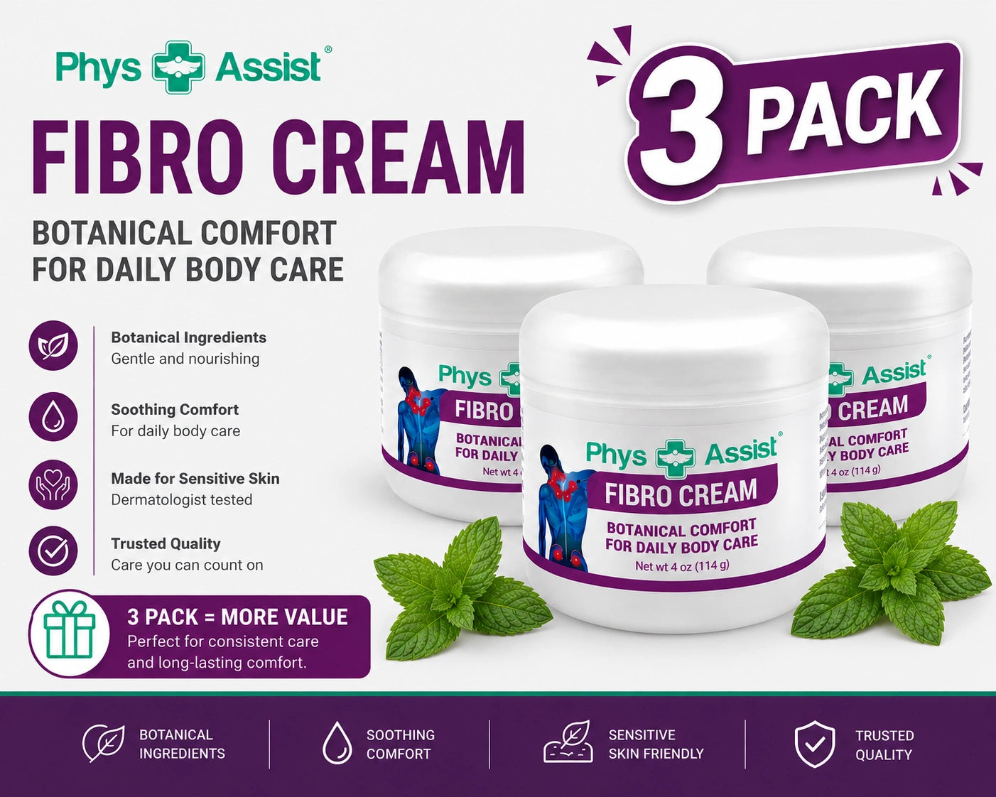 Crème pour la fibromyalgie 4 oz