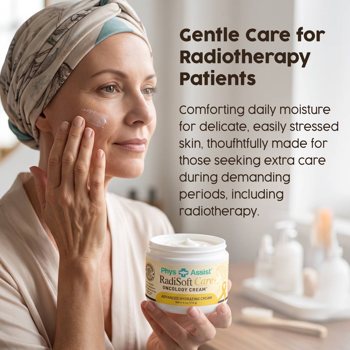 PhysAssist Radisoft Cream – Face & Body Moisturizer for Radiation Therapy Patients – 4 oz