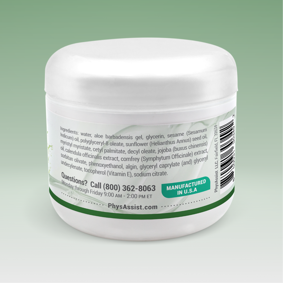 PhysAssist Aloe Cream – Face & Body Moisturizer for Dry, Sensitive-Feeling Skin – 4 oz Jar