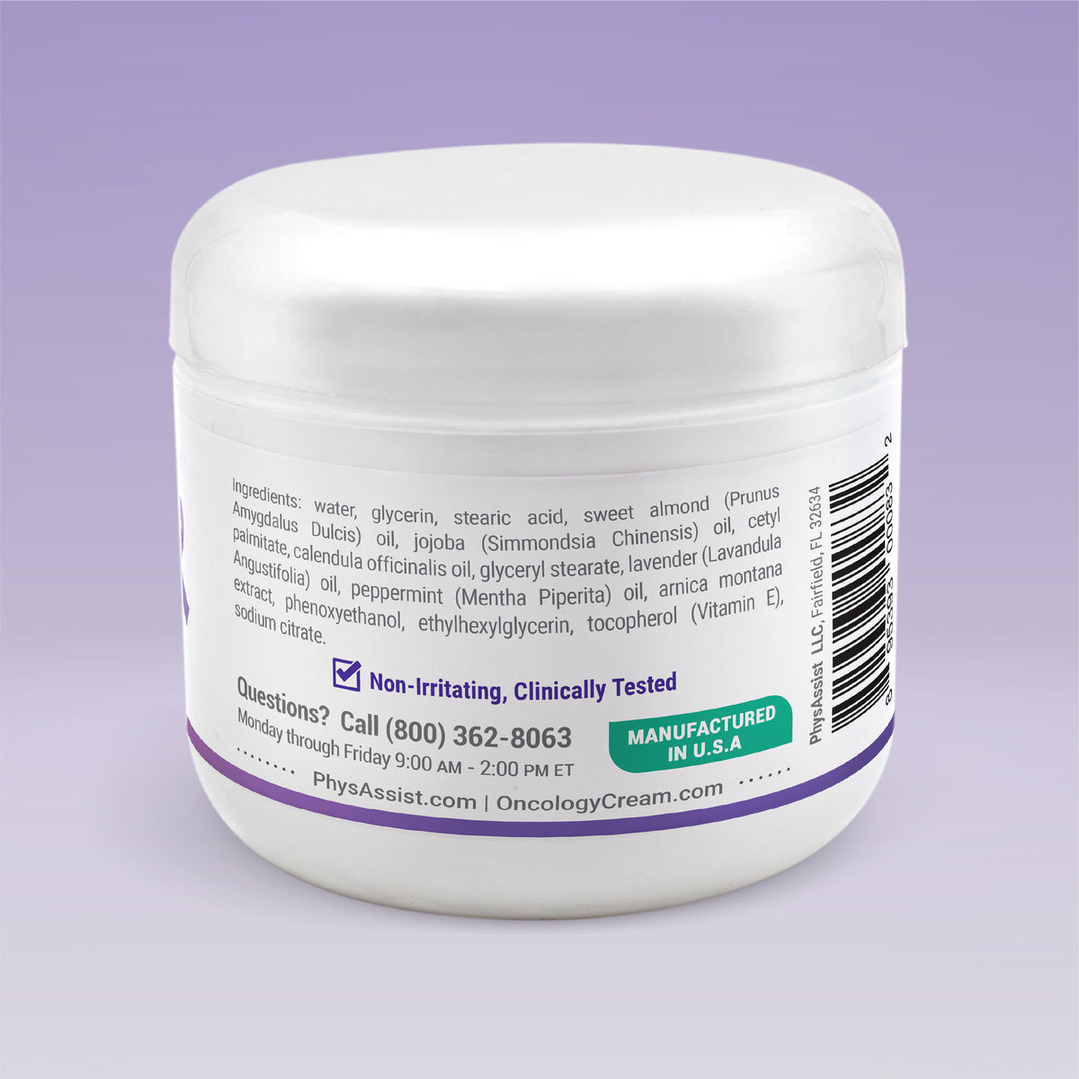 PhysAssist Oncology Botanical Body Cream – Hydrating Care for Sensitive Skin – 4 oz Jar