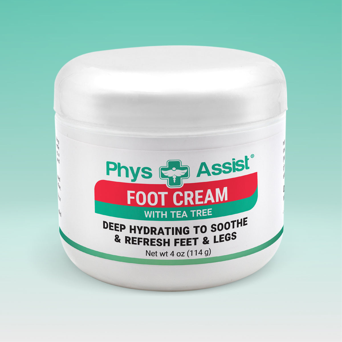 PhysAssist Tea Tree Foot Cream – Refreshing Hydration for Dry Feet & Legs – 4 oz Jar