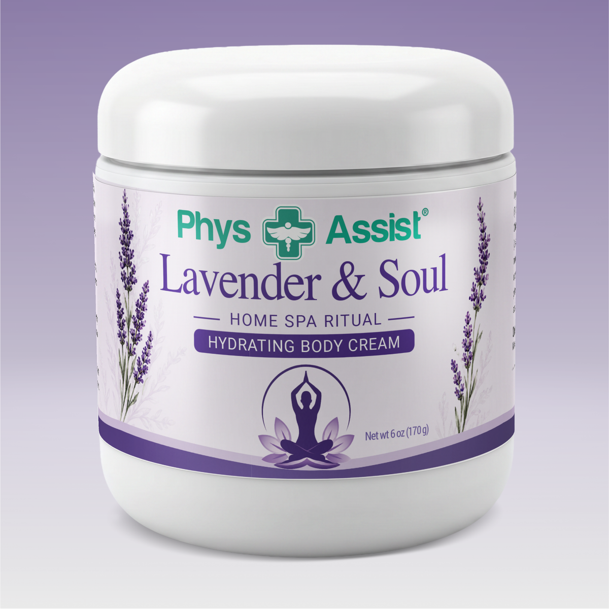 PhysAssist Lavender & Soul Body Cream – Moisturizing Care for Your Evening Ritual – 6 oz
