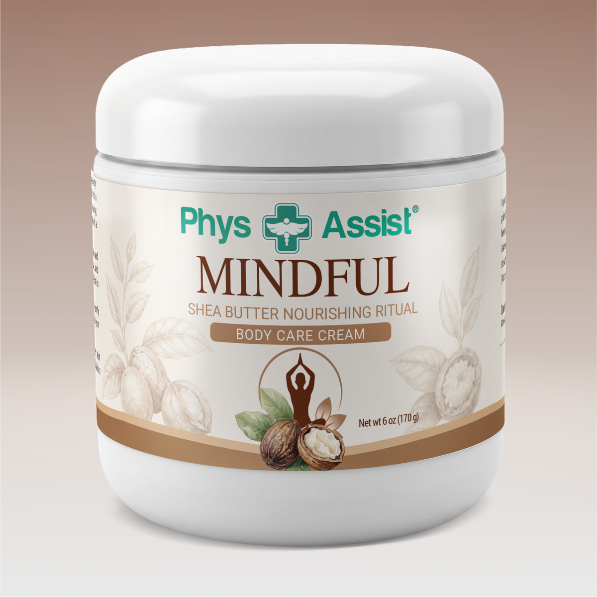 PhysAssist Mindful Body Cream – Nourishing Moisture for Dry Skin – 6 oz
