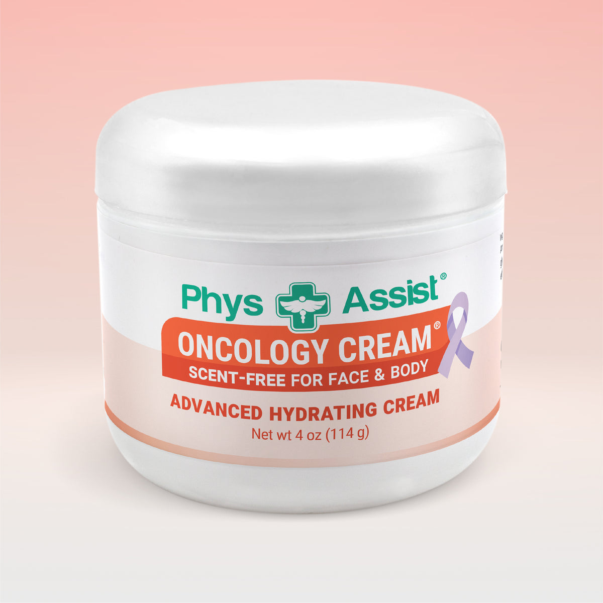 PhysAssist Oncology Scent-Free Cream – Fragrance-Free Face & Body Moisturizer – 4 oz Jar